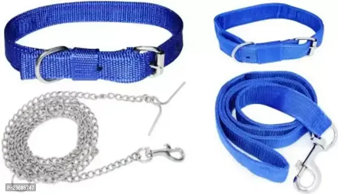 Dog Collar Leash Medium Blue