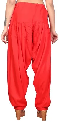 Fabulous Red Viscose Rayon Solid Patiala Salwar For Women-thumb1