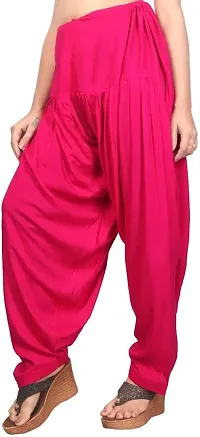 Classic Viscose Rayon Solid Patiala For Women Pack Of 2-thumb1