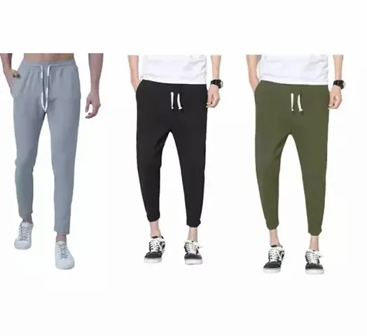 Trendy Cotton Blend Regular Track Pants For Men 