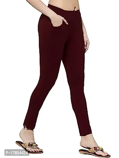 Stylish Fancy Cotton Solid Slim Fit Jeggings For Women