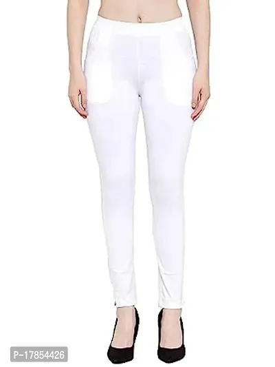 Stylish Fancy Cotton Solid Slim Fit Jeggings For Women