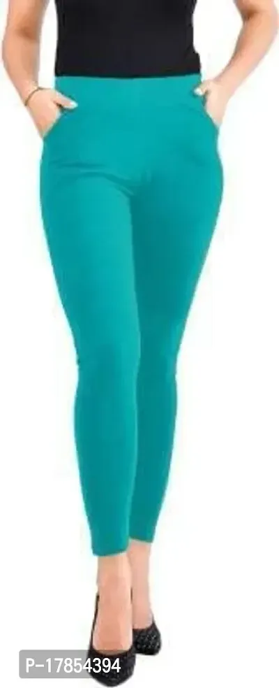 Stylish Fancy Cotton Solid Slim Fit Jeggings For Women-thumb0