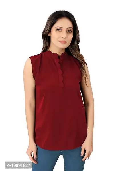 Stylish Cotton Blend Solid Top For Women