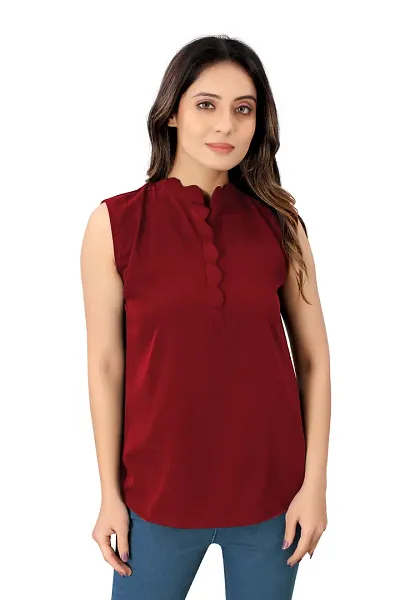 Stylish Blend Solid Top For Women