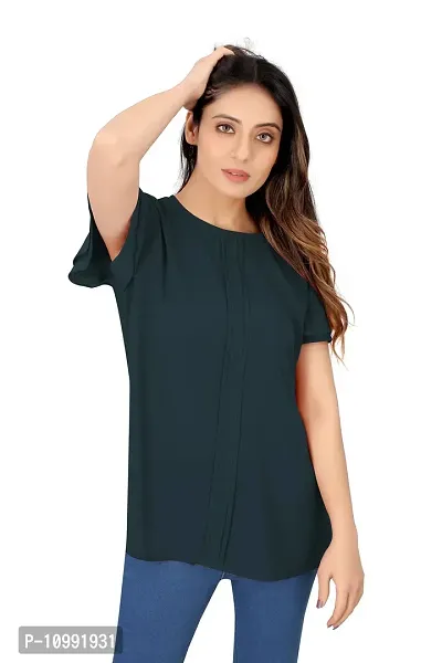 Stylish Cotton Blend Solid Top For Women-thumb0