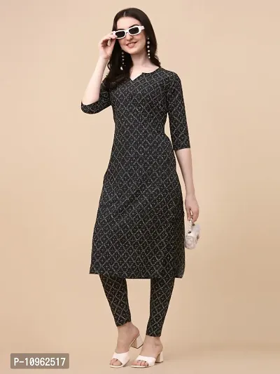 Multicoloured Printed Crepe Straight Kurta For Women