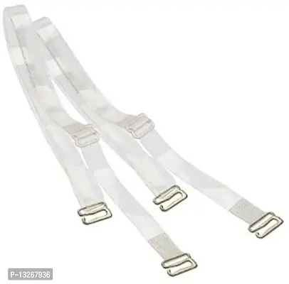 Click World Women's Transparent Bra Straps (Free Size)- Pack of 2 Pair-thumb0