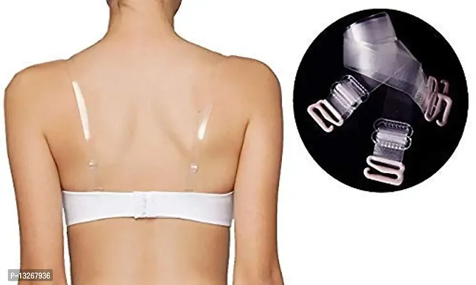 Click World Women's Transparent Bra Straps (Free Size)- Pack of 2 Pair-thumb3