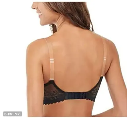 PRB presents transparent strap for bra | invisible clear transparent strap | clear middle strap | clear straps | bra clear middle straps SIZE FREE (pack of 8 pair)|clear strap bra| transparent bra|-thumb4