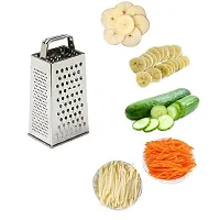 King International Grater Stainless Steel Four-Sided Grater and Slicer, Stainless Steel Vegetable Grater for Kitchen, 9.25"" for Cheese, Coconut, Ginger, Garlic-thumb4