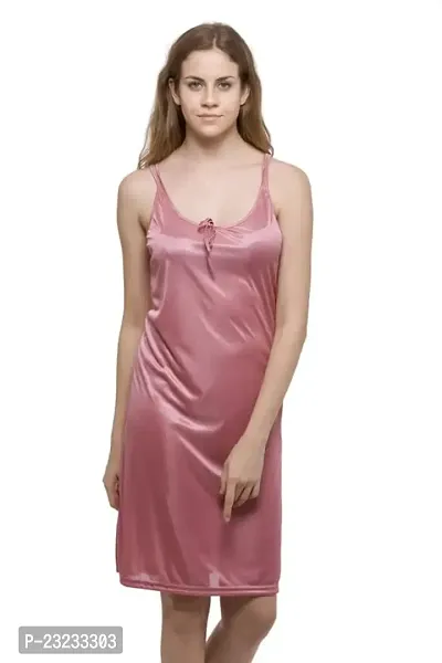 Ananqe Satin Nighty Collection: Knee-Length, 10 Colors, Sizes XS-6XL-thumb0