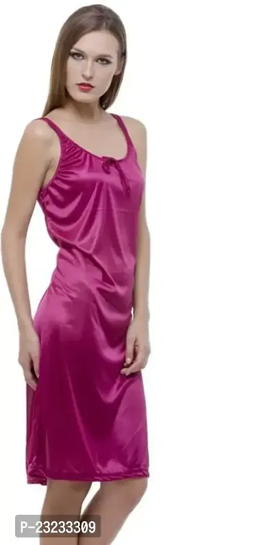 Ananqe Satin Nighty Collection: Knee-Length, 10 Colors, Sizes XS-6XL-thumb2