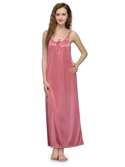 Ananqe Women's Satin Maxi Nighty Collection - Full-Length, 10 Colors, Sizes XS-6XL
