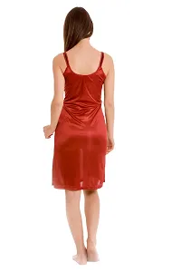 Stylish Fancy Satin Solid Nighty For Women-thumb2