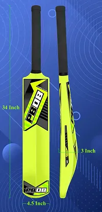 PB08 Plastic Cricket Bat for Tennis Ball Full Size Cricket Bat Lime Color (Size 8)-thumb3