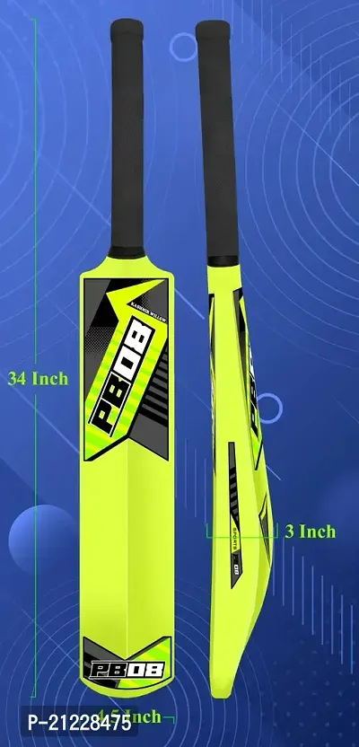 PB08 Plastic Cricket Bat for Tennis Ball Full Size Cricket Bat Lime Color (Size 8)-thumb4