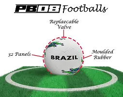 PB08 Rubber Moulded Brazil Country Football Size 5 Football with Inflation Needle (Multicolor)-thumb1
