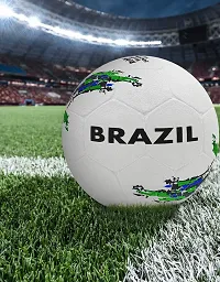 PB08 Rubber Moulded Brazil Country Football Size 5 Football with Inflation Needle (Multicolor)-thumb3