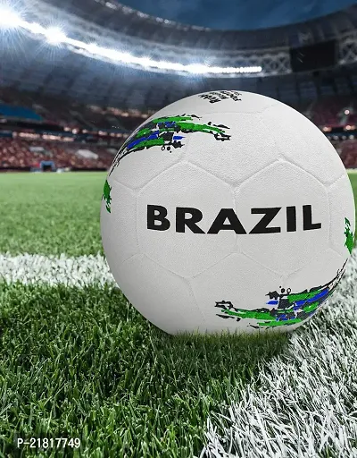PB08 Rubber Moulded Brazil Country Football Size 5 Football with Inflation Needle (Multicolor)-thumb4