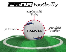 PB08 Rubber Moulded France Country Football Size 5 Football with Inflation Needle (Multicolor)-thumb1