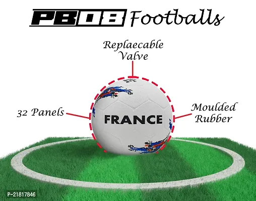 PB08 Rubber Moulded France Country Football Size 5 Football with Inflation Needle (Multicolor)-thumb2