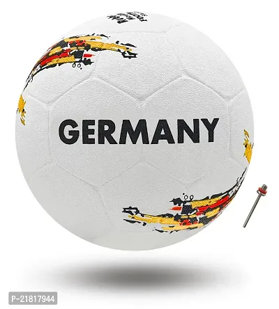 PB08 Rubber Moulded Germany Country Football Size 5 Football with Inflation Needle (Multicolor)