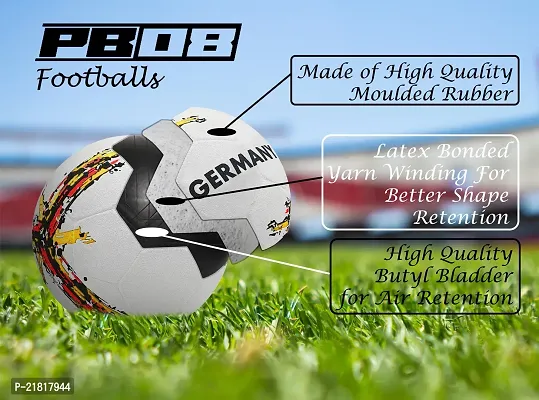 PB08 Rubber Moulded Germany Country Football Size 5 Football with Inflation Needle (Multicolor)-thumb4