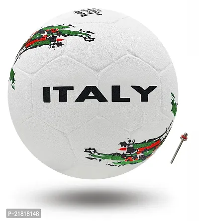 PB08 Rubber Moulded Italy Country Football Size 5 Football with Inflation Needle (Multicolor)-thumb0