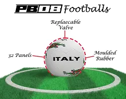PB08 Rubber Moulded Italy Country Football Size 5 Football with Inflation Needle (Multicolor)-thumb1