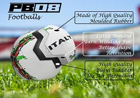 PB08 Rubber Moulded Italy Country Football Size 5 Football with Inflation Needle (Multicolor)-thumb2