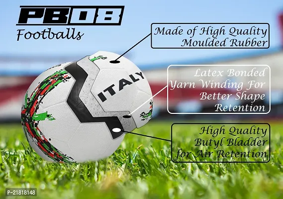PB08 Rubber Moulded Italy Country Football Size 5 Football with Inflation Needle (Multicolor)-thumb3