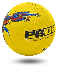 PB08 Rubber Moulded Yellow Color Football Size 5 Football with Inflation Needle (Multicolor)-thumb3