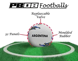 PB08 Rubber Moulded Argentina Country Football Size 5 Football with Inflation Needle (Multicolor)-thumb1