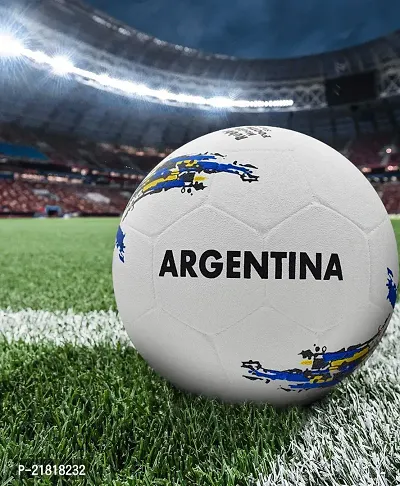 PB08 Rubber Moulded Argentina Country Football Size 5 Football with Inflation Needle (Multicolor)-thumb3