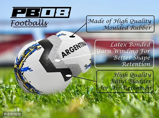 PB08 Rubber Moulded Argentina Country Football Size 5 Football with Inflation Needle (Multicolor)-thumb4