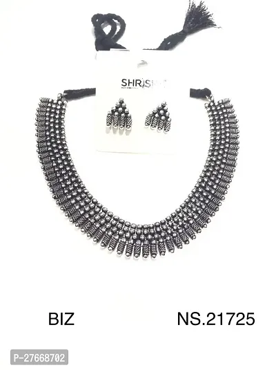 Stylish  Oxidised Silver  Jewellery Set For Women-thumb0