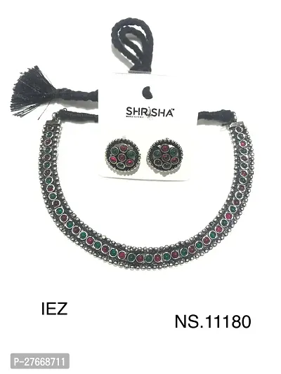 Stylish  Oxidised Silver  Jewellery Set For Women