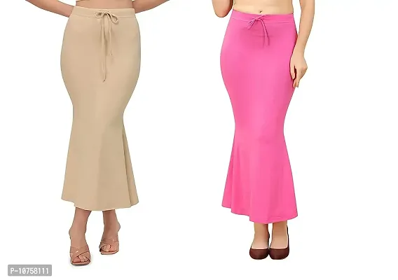 Lycra Saree Shapewear Petticoat for Women, Cotton Blended,Petticoat,Skirts  for Women,Shape Wear Dress for