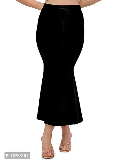 Toy O'Fun Lycra Saree Shapewear Petticoat for Women, Cotton Blended,Petticoat,Skirts for Women,Shape Wear Dress for Saree (XL, Black + Maroon)-thumb2