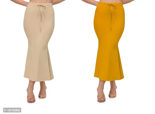 Symvi Lycra Saree Shapewear Petticoat for Women, Cotton Blended,Petticoat,Skirts  for Women,Shape Wear Dress for Saree (S, Beige) : : Fashion