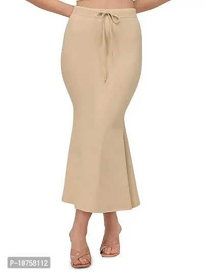 Toy O'Fun Lycra Saree Shapewear Petticoat for Women, Cotton Blended,Petticoat,Skirts for Women,Shape Wear Dress for Saree (XL, Beige)-thumb0