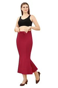 Toy O'Fun Lycra Saree Shapewear Petticoat for Women, Cotton Blended,Petticoat,Skirts for Women,Shape Wear Dress for Saree (XL, Black + Maroon)-thumb4