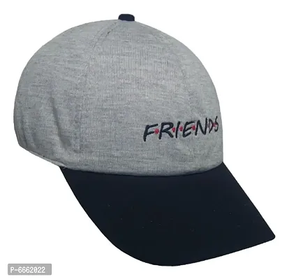 Cotton Grey color Friends caps long peak hat for boys