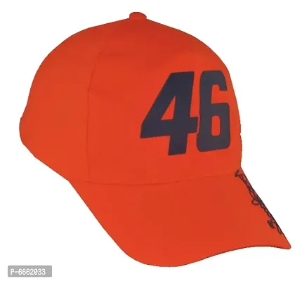 Stylish racing caps orange color 46 number hats for boys