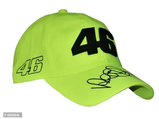 Stylish neon green sports racing caps 46 number hats for men and boys