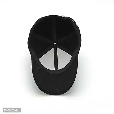 Black plain front logo long peak summer sports caps hats-thumb2