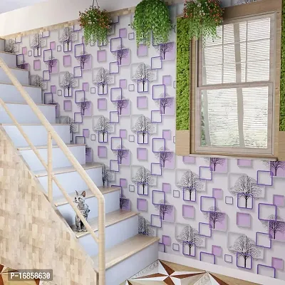Purple winter tree pattern sticker self adhesive for wall decoration(500 x 45 cm)-thumb3