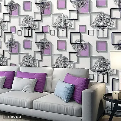 Purple winter tree pattern sticker self adhesive for wall decoration(500 x 45 cm)-thumb2