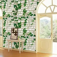 Self adhesive wallpaper sticker brick leaf pattern for wall decoration(300 x 45 cm)-thumb1